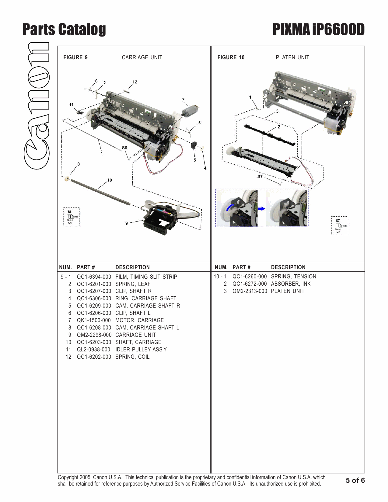 Canon PIXMA iP6600D Parts Catalog-6